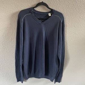 Tommy Bahama Sweater Mens Extra Large XL Blue Elbow Patches Wool Cotton Preppy